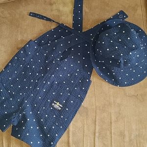 Polo overalls and hat 3 months